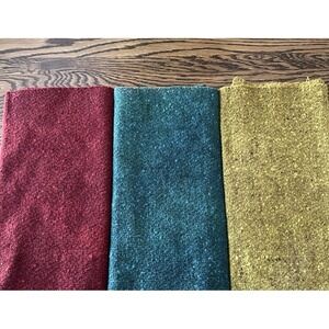 3 Pieces Quilt Craft Fabric Wool Tweed Texture Project Sew Multicolor Remnants